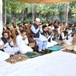 Prime Minister Muhammad Shehbaz Sharif offering dua after Eid-ul-Azha prayers
