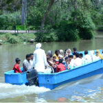 Visitors enjoy boat ride at Gutwala Park on the 3rd day of Eid-ul-Adha holidays
