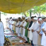 Federal Minister for Maritime Affairs Qaiser Ahmed Sheikh offering Eid prayer