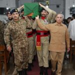Prime Minister Muhammad Shehbaz Sharif attends the memorial service of Pakistan Army's sepoy Haroon William in Saint Paul's Church