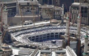 A beautiful aerial view Makkah Highway through a helicopter flight