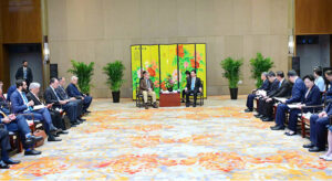 Prime Minister Muhammad Shehbaz Sharif meets Party Secretary of Shaanxi Province Zhao Yide.