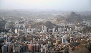 MAKKAH AL MUKARRAMAH: June 13 – An attractive view of Makkah Al Mukarramah City through rooftop of Clock Tower.