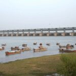 Fishermen catching the fishes at Indus river near Jamshoro