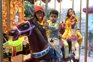 A family members visiting Lake View Park on the second day of Eid ul Azha celebrations in the federal capital. The park is restricted just for families during Eid holidays