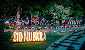 A family members visiting Lake View Park on the second day of Eid ul Azha celebrations in the federal capital. The park is restricted just for families during Eid holidays