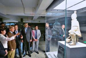Prime Minister Muhammad Shehbaz Sharif visits different sections of Terracotta Warriors Museum.