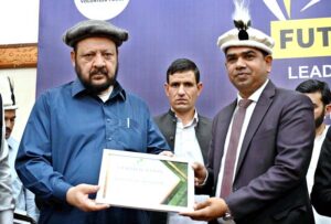 Chief Minister Gilgit-Baltistan Haji Gulbar Khan addressing during the Future Youth Leaders Conference organized by Volunteers Force Pakistan.