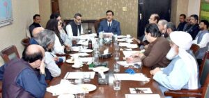 Chairman Senate, Syed Yousuf Raza Gilani presiding over a Senate House Business Advisory Committee Meeting at Parliament House.