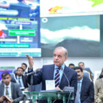 Prime Minister Muhammad Shehbaz Sharif addresses the National Emergencies Operation Centre