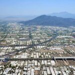 An aerial view of Mina Tent City where Hajj pilgrims stay in Mina over multiple nights in the month of Dhu al-Hijjah, giving Mina the nickname "City of Tents." With a capacity of up to 3 million people, Mina has been called the largest tent city in the world