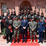Governor KPK Faisal Karim Kundi in a group photograph with Rangers guards and other officials at Mazar-e-Iqbal
