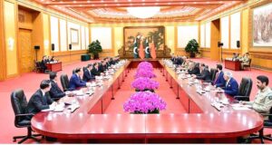 Prime Minister Muhammad Shehbaz Sharif and Chinese Premier Li Qiang in a delegation level talks.