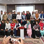 Head of Department International Federation of Red Cross and Red Crescent (IFRC) Peter Ophoff giving away certificate to the participant during the seminar on Road Safety 2024 organized by Pakistan Red Crescent Gilgit-Baltistan