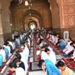 A large number of people offering Eidul Azha prayer at Badshahi Masjid