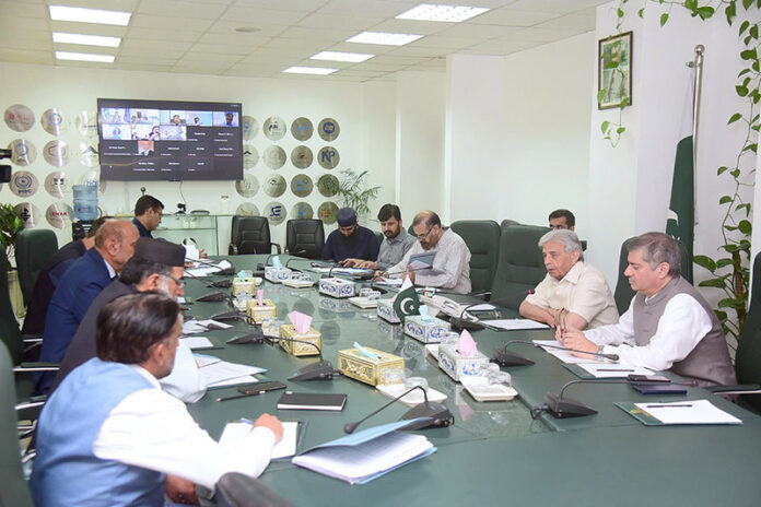 Federal Minister for Industries and Production Rana Tanveer Hussain presides over a meeting of the Fertilizer Review Committee