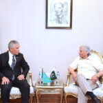 Ambassador of Turkmenistan Attajan Mulamov meets Federal Minister for Industries and Production Rana Tanveer Hussain