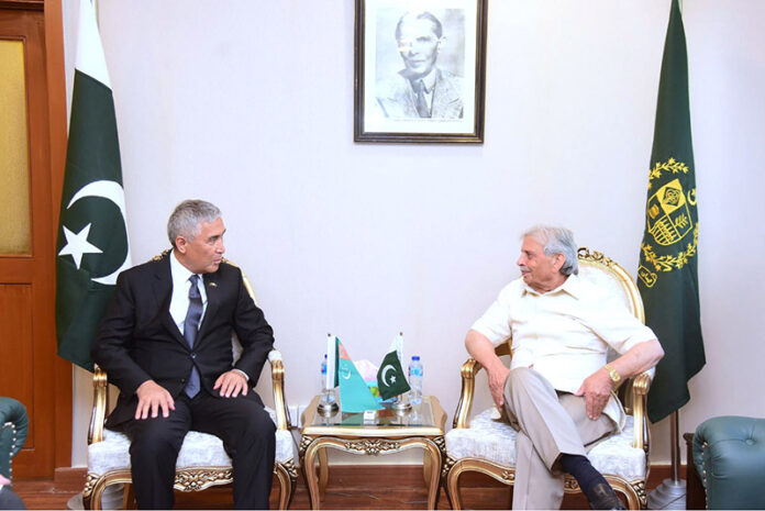 Ambassador of Turkmenistan Attajan Mulamov meets Federal Minister for Industries and Production Rana Tanveer Hussain