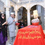 President Asif Ali Zardari offering Fateha over the grave of Shaheed Zulfiqar Ali Bhutto, in Garhi Khuda Baksh Bhutto