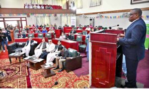 Country Head UN Women Lansana Wonneh addresses at the 2nd Annual Women's Summit for Strengthening Bonds, Finding Joy & Developing Collective Voice at old Assembly Building Chinar Bagh.