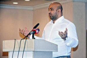Rana Sikandar Hayat, Provincial Minister for School Education Department addressing a seminar