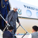 President Asif Ali Zardari arrives at Nawab Shah Airport