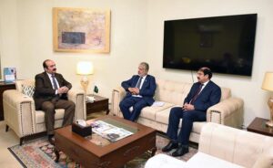 Chairman Prime Minister's Youth Programme Rana Mashhood Ahmed Khan in a meeting with Chairman HEC Dr. Mukhtar Ahmed.