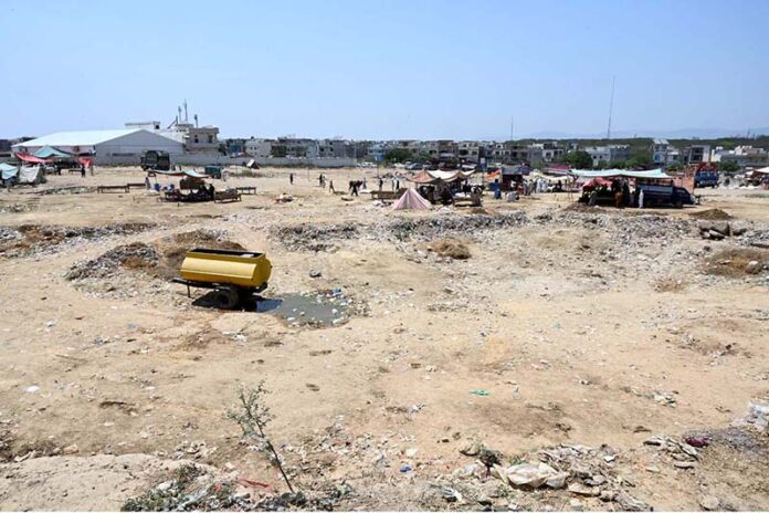 A view of temporary Bhahta Cattle Market for Eidul Azha as most of vendors left after selling their sacrificial animals