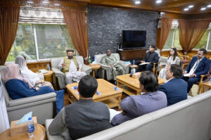 Chief Minister Gilgit-Baltistan Haji Gulbar Khan in a meeting with the Country Head UN Women Lansana Wonneh at CM Secretariat.