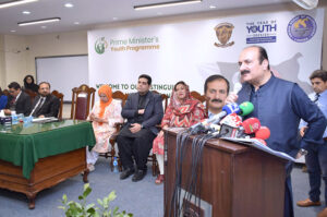 Chairman Prime Minister Youth Program, Rana Mashhood Ahmad inaugurates Youth Program and upgradation of PM Youth Development center at Lahore College for Women University.