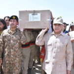 Prime Minister Muhammad Shehbaz Sharif participates in the burial of Shaheed Captain Muhammad Faraz Ilyas who was martyred in Lakki Marwat