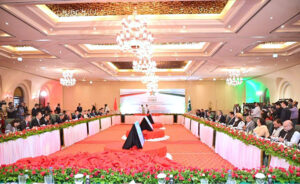 Deputy Prime Minister and Foreign Minister Senator Mohammad Ishaq Dar and Minister of the International Department of the Central Committee of the Communist Party of China(IDCPC), Mr. Liu Jianchao co-chair the 3rd round of Joint Consultative Mechanism (JCM) of Political Parties on CPEC and Pakistan-China Political Parties Forum