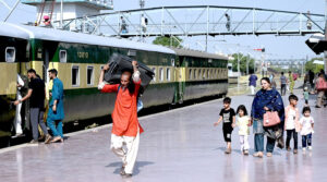 Families arriving at Railway station depart their hometowns to spend Eid ul Azha holidays with their loved ones.