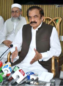 Federal Minister for Inter-Provincial Coordination/Advisor to PM Rana Sanaullah Khan offering Eidul Azha prayers at his public secretariat