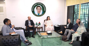 Chairperson Benazir Income Support Programme, Senator Rubina Khalid, meets KfW Development Bank mission, headed by Dr. Patrick Rudolf, at BISP Headquarters Islamabad on June 28, 2024. Discussions focused on advancing health initiatives for women and children, tackling malnutrition and stunting.