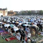 A large number of faithful offering Eidul Azha prayers at Hajiabad Ground