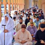 A large number of faithful offering Eidul Azha prayers at Eidgah, Rani Bagh