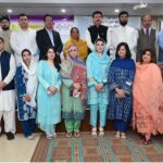 Governor KP Faisal Karim Kundi along with other officials visiting poster presentation on regional connectivity during a conference on Enhancing Regional Connectivity for the Betterment of the Shared Future of Mankind at SBBWU