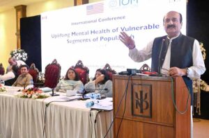 Coordinator to Prime Minister, Prime Minister’s Youth Program Rana Mashood Ahmed Khan addresses to the Concluding Ceremony of International Conference on Uplifting Mental Health of Vulnerable Segments of Population.
