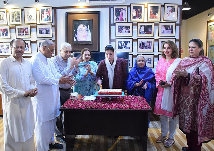 The 71st birth anniversary of Shaheed Mohtarma Benazir Bhutto commemorates at the SZABIST Head Office by senior management, the Board of Governors, and the Chancellor of SZABIST University, along with First Lady MNA Aseefa Bhutto Zardari (member of the Board of Governors)