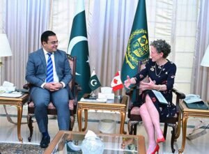 Ms. Leslie Scanlon, High Commissioner of Canada to Pakistan, calls on the Federal Minister for Economic Affairs, Mr. Ahad Khan Cheema