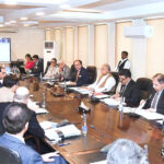 Federal Minister for Finance & Revenue Muhammad Aurangzeb chairing a meeting of the Cabinet Committee on State-Owned Enterprises (CCoSOEs)