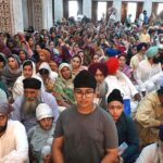 Sikh pilgrims performing religious rituals at Gurdwara as Sikh pilgrims from India and other countries arrived in Pakistan to take part in religious rituals for the fifth Sikh Guru Arjan Dev Ji’s 418th death anniversary