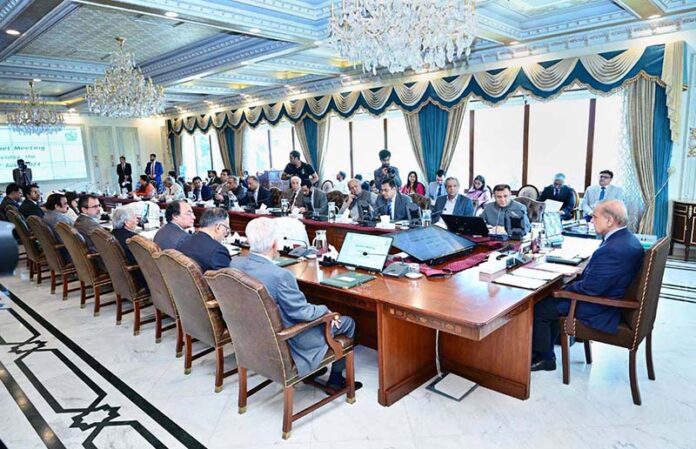 Prime Minister Muhammad Shehbaz Sharif chairs a meeting of the Federal Cabinet