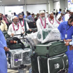 Director Hajj Operation Punjab Muhammad Rizwan Sharif and other officials accorded warm rosy welcome to the Hajj pilgrims upon their arrival