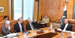 President Asif Ali Zardari chairing a meeting to discuss issues related to wheat procurement in the country, at Aiwan-e-Sadr