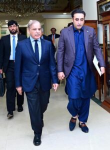 A delegation of Pakistan People's Party calls on Prime Minister Muhammad Shehbaz Sharif