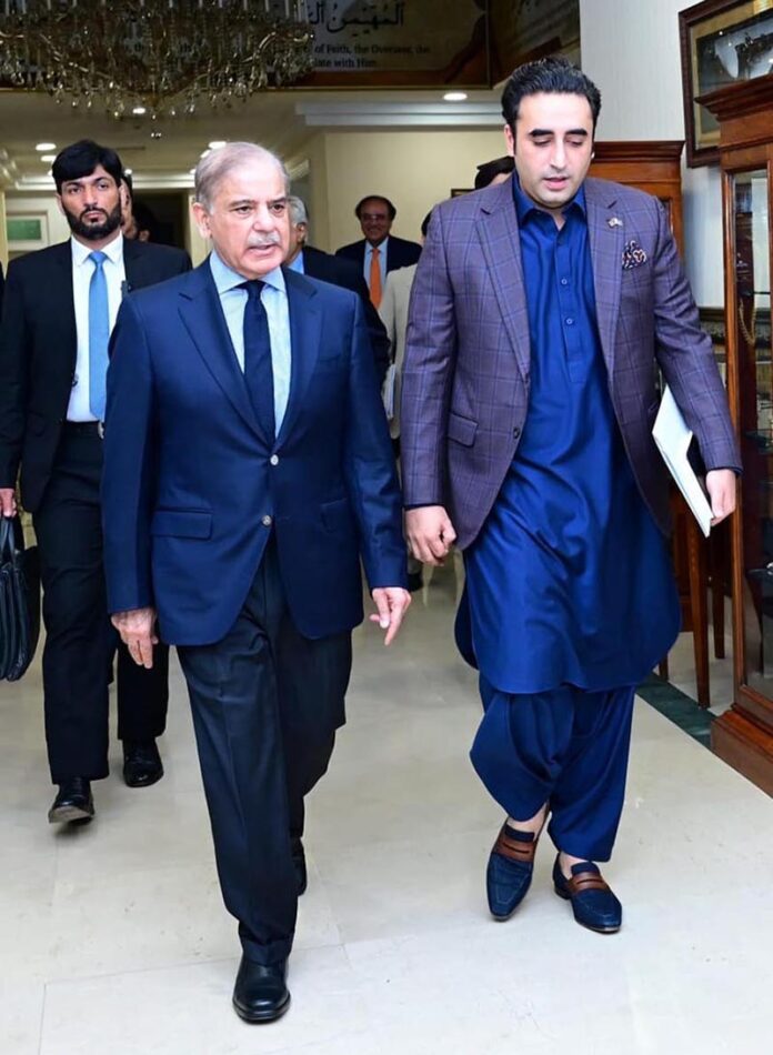 A delegation of Pakistan People's Party calls on Prime Minister Muhammad Shehbaz Sharif