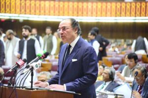 Minister for Finance and Revenue Senator Muhammad Aurangzeb presents the Federal Budget 2024-2025 before the National Assembly of Pakistan.
