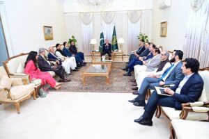 A delegation of Pakistan People's Party calls on Prime Minister Muhammad Shehbaz Sharif